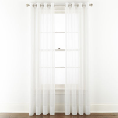 Liz Claiborne Lisette Grommet Top Sheer Single Curtain Panels