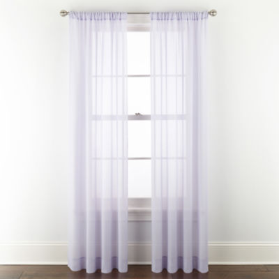 Home Expressions Remy Solid Sheer Rod Pocket Single Curtain Panel