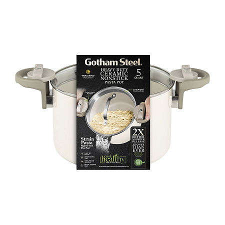 Gotham Steel Ultra 5-qt. Non-Stick Pasta Pot With Strainer And Twist & Lock Handles, One Size, White