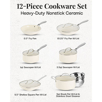 Gotham Steel 12 Piece Nonstick Cookware Set, Stay Cool Handles
