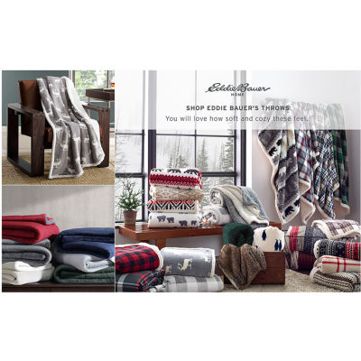 Eddie Bauer Mountain Plaid Lightweight Throw