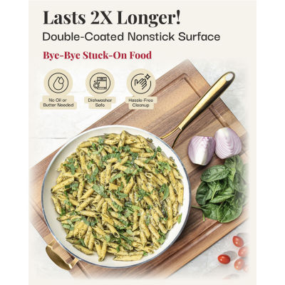 Gotham Steel Ultra 5.5-qt. Non-Stick Jumbo Cooker Pan with Lid and Gold Handle