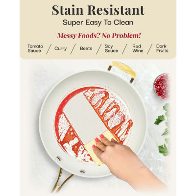 Gotham Steel Ultra 5.5-qt. Non-Stick Jumbo Cooker Pan with Lid and Gold Handle