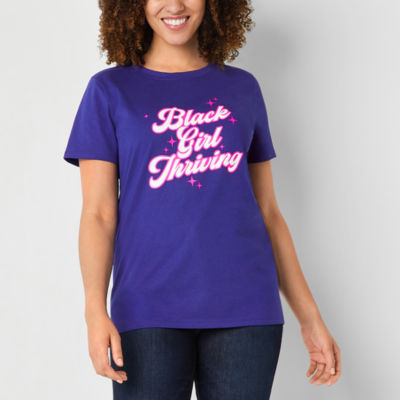 Hope & Wonder Black History Month Womens Short Sleeve 'Black Girl Thriving' Graphic T-Shirt