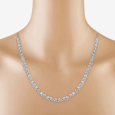 (H-I / I1) Womens 1 1/2 CT. T.W. Lab Grown White Diamond 10K White Gold Tennis Necklaces