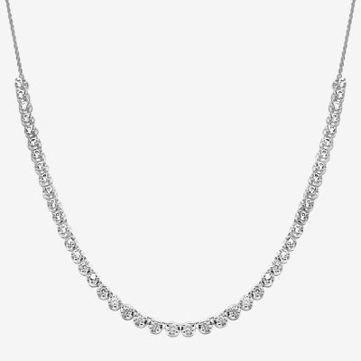 (H-I / I1) Womens 1 1/2 CT. T.W. Lab Grown White Diamond 10K White Gold Tennis Necklaces