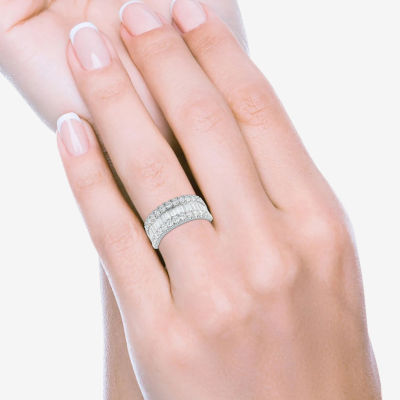 (H-I / Si2) Womens 2 CT. T.W. Lab Grown White Diamond 10K Gold Anniversary Engagement Ring