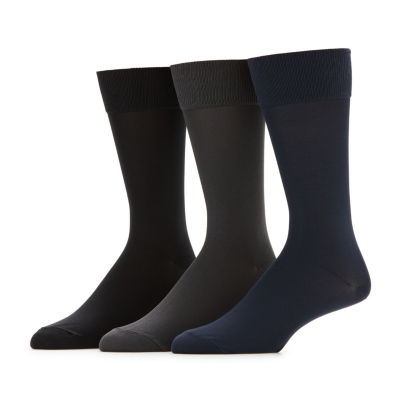 Stafford Microfiber 3 Pair Crew Socks Mens