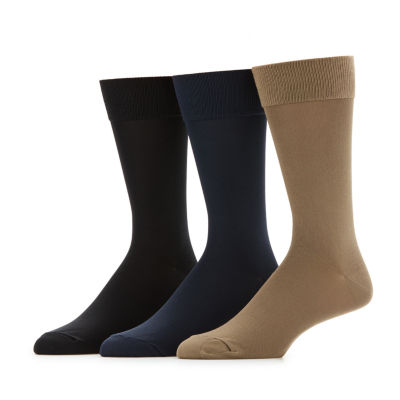 Stafford Microfiber 3 Pair Crew Socks Mens