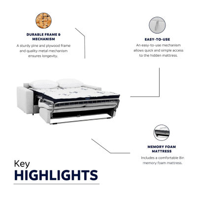 Stearns & Foster® Giotto 78" Full Sleeper Sofa with Memory Foam Mattress