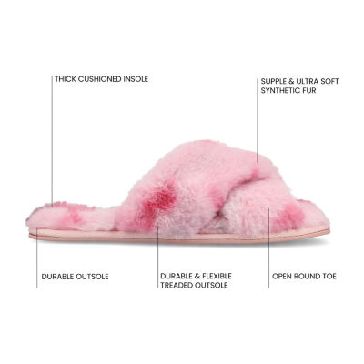 Journee Collection Veedia Womens Slip-On Slippers, Color: Pink
