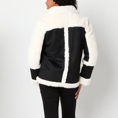 Steve Madden Womens Faux Shearling Heavyweight Peacoat