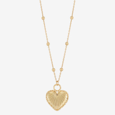 thumbnail image 2 of 18" Gold Heart Pendant Necklace – 14K Gold Plated With CZ Stones – Love & Hearts Theme 2 of 11