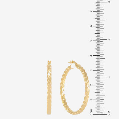 Mia Oro Womens 14K Gold 33mm Round Hoop Earrings