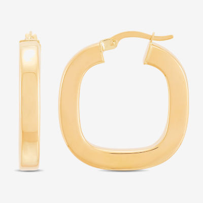 14K Gold 26.9mm Round Hoop Earrings