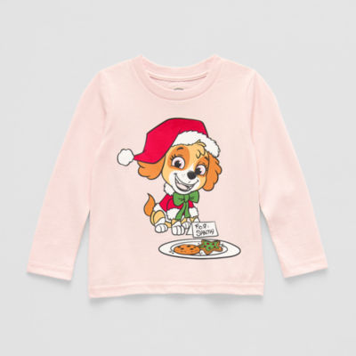 Toddler Girls Crew Neck Long Sleeve Paw Patrol Graphic T-Shirt