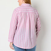 St. John Asymmetrical Striped store Blouse