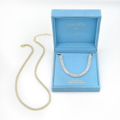 SPARKLE ALLURE CUBIC ZIRCONIA TENNIS NECKLACE BOX COLLECTION