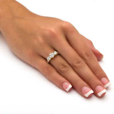 DiamonArt® Womens 1 7/8 CT. T.W. White Cubic Zirconia 10K Gold Engagement Ring