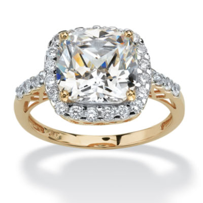 DiamonArt® Womens 3 1/4 CT. T.W. White Cubic Zirconia 10K Gold Engagement Ring