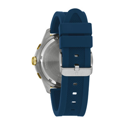 Bulova Mens Blue Strap Watch 98b345