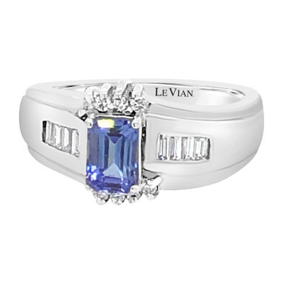 LIMITED QUANTITIES! Le Vian Grand Sample Sale™ Ring featuring Blueberry Tanzanite® Vanilla Diamonds® set in 14K Vanilla Gold®