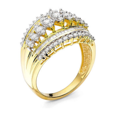 1 CT.T.W. Natural Diamond 10K Yellow Gold Cocktail Ring