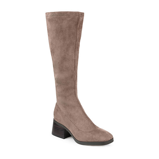 Journee Collection Womens Aurella Wide Calf Riding Boots Stacked Heel
