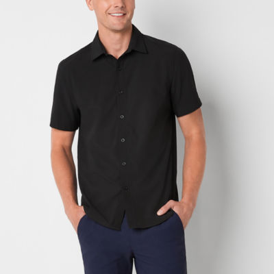 Stylus Mens Regular Fit Short Sleeve Button-Down Shirt