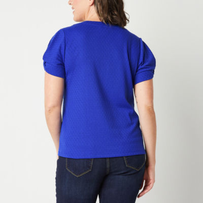 Liz Claiborne Womens V Neck Short Sleeve T-Shirt