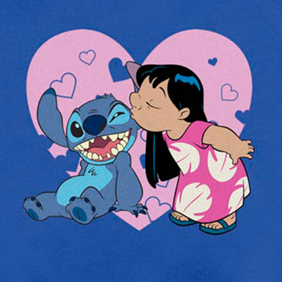 Mens Crew Neck Long Sleeve Lilo & Stitch Sweatshirt