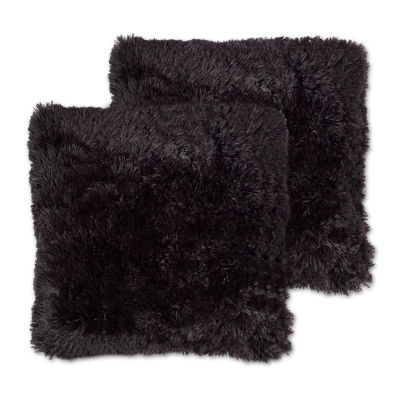 Sweet Home Collection Faux Fur Square Throw Pillow