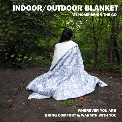 Coleman Indoor Outdoor Reversible Water Resistant Sherpa Reversible Midweight Throw