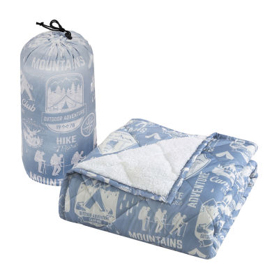 Coleman Indoor Outdoor Reversible Water Resistant Sherpa Reversible Midweight Throw