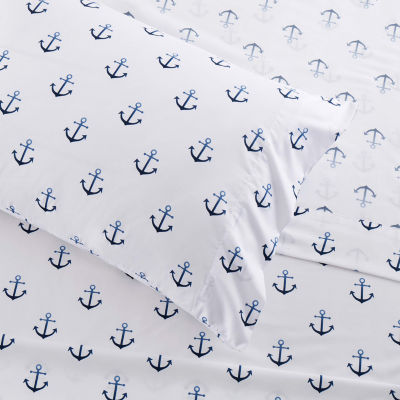 Sweet Home Collection™ Ship Anchor Microfiber Wrinkle Resistant Kids Sheet Set