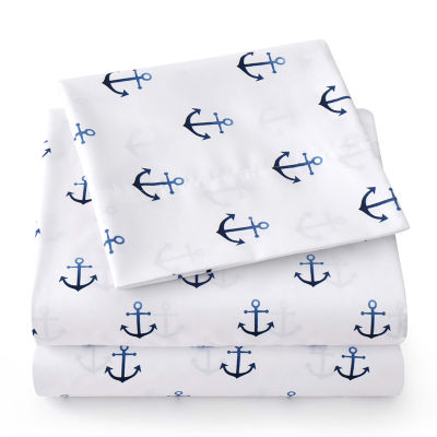 Sweet Home Collection Ombre Ship Anchor Wrinkle Resistant Sheet Set
