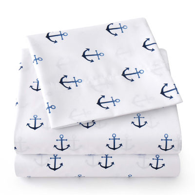Sweet Home Collection™ Ship Anchor Microfiber Wrinkle Resistant Kids Sheet Set
