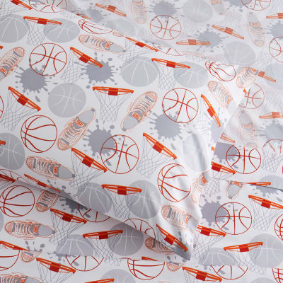 Sweet Home Collection Basketball Wrinkle Resistant Sheet Set