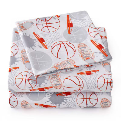 Sweet Home Collection Basketball Wrinkle Resistant Sheet Set