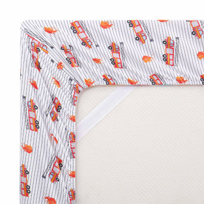 Sweet Home Collection Fire Trucks Wrinkle Resistant Sheet Set