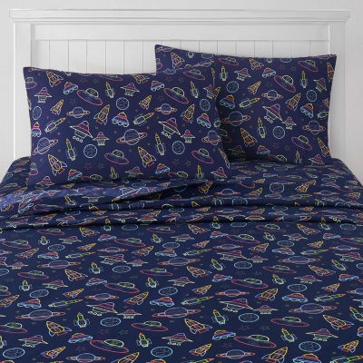 Sweet Home Collection Neon Space Wrinkle Resistant Sheet Set