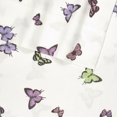 Sweet Home Collection Butterflies Wrinkle Resistant Sheet Set