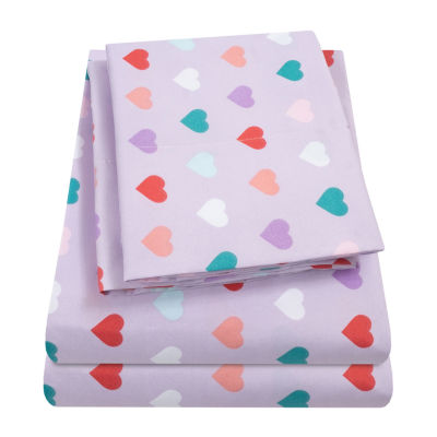 Sweet Home Collection Hearts Wrinkle Resistant Sheet Set
