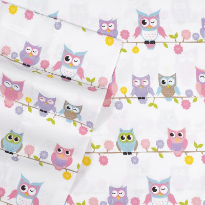 Sweet Home Collection Colorful Owls Wrinkle Resistant Sheet Set