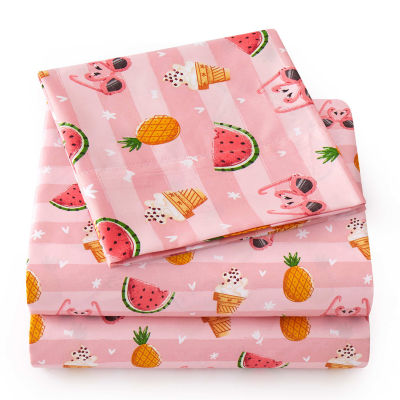 Sweet Home Collection Summer Fun Wrinkle Resistant Sheet Set