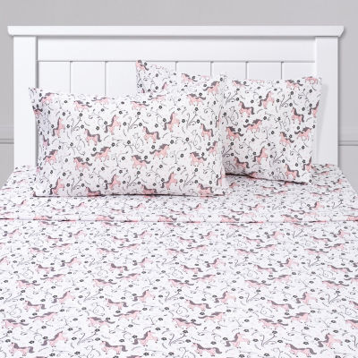 Sweet Home Collection Unicorns Wrinkle Resistant Sheet Set