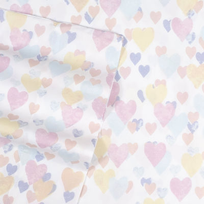 Sweet Home Collection Vintage Hearts Wrinkle Resistant Sheet Set