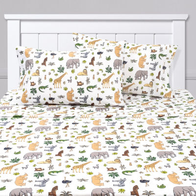 Sweet Home Collection Wild Kingdom Wrinkle Resistant Sheet Set