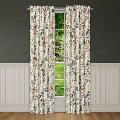 Royal Court Evergreen Light-Filtering Rod Pocket Set of 2 Curtain Panel