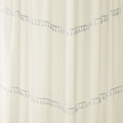 Distant Lands Tassel Chevron Shower Curtain